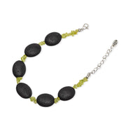 Lava and peridot bracelet